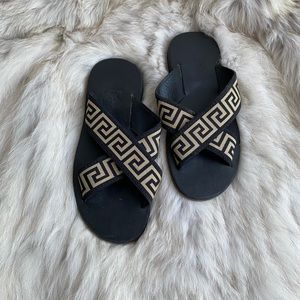 Versace Greca Logo Criss Cross Sandal Vintage 10
